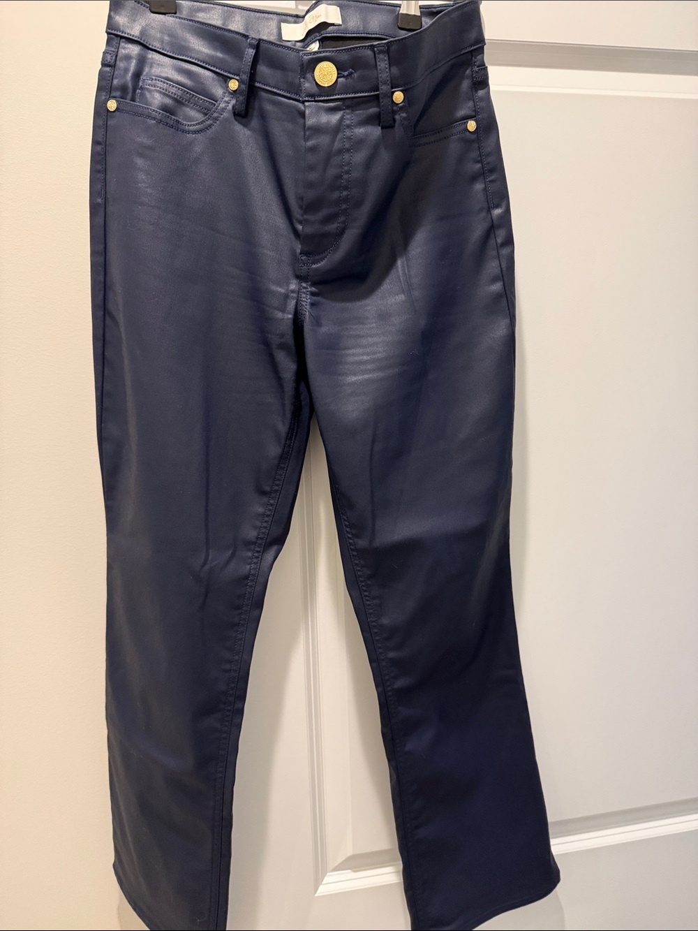 Lilly Pulitzer woman’s Navy Coated Jeans - boot leg Fit